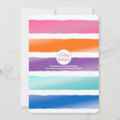 Rainbow Stripes Birthday Candle Cake Einladung (Rückseite)
