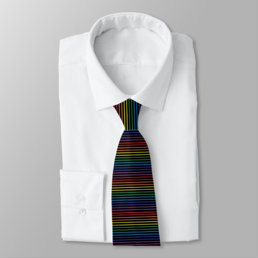 Rainbow Stripes Black Krawatte (Gebunden)