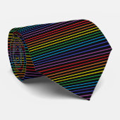 Rainbow Stripes Black Krawatte (Gerollt)