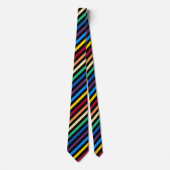Rainbow Stripes Black Krawatte (Vorderseite)