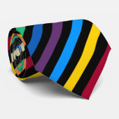 Rainbow Stripes Black Krawatte (Gerollt)