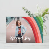 Rainbow Stripes Bright Colors Foto Weihnachten (Stehend Vorderseite)