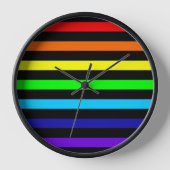 Rainbow Stripes Clock Uhr (Vorderseite)