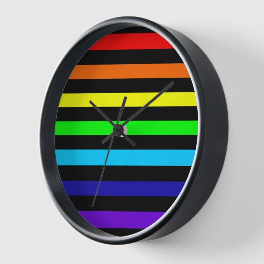 Rainbow Stripes Clock Uhr (Winkel)