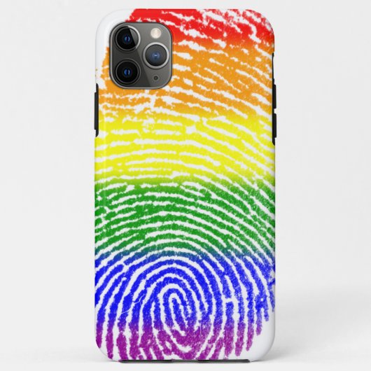 Rainbow Stripes Colored Fingerprint iPhone Case (Rückseite)