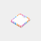 Rainbow Stripes CUSTOM Chic Monogram Personalisier Post-it Klebezettel (angewinkelt)