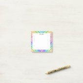 Rainbow Stripes CUSTOM Chic Monogram Personalisier Post-it Klebezettel (Auf Schreibtisch)