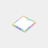 Rainbow Stripes CUSTOM Chic Monogram Personalisier Post-it Klebezettel (angewinkelt)