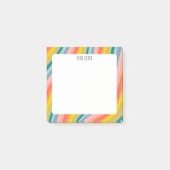 Rainbow Stripes CUSTOM Chic Monogram Personalisier Post-it Klebezettel (Vorderseite)