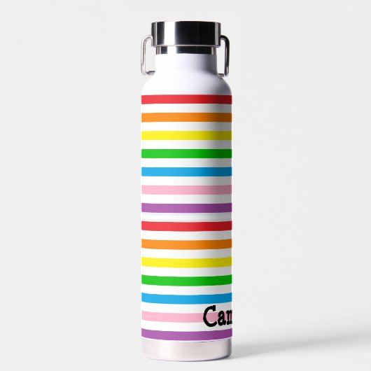 Rainbow Stripes Custom Trinkflasche (Vorne)