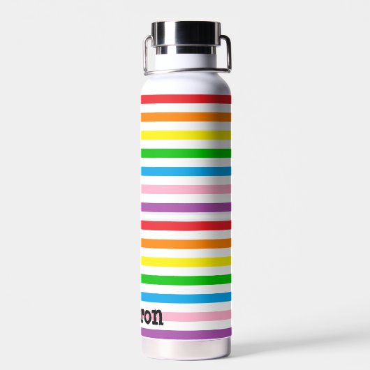 Rainbow Stripes Custom Trinkflasche (Rückseite)