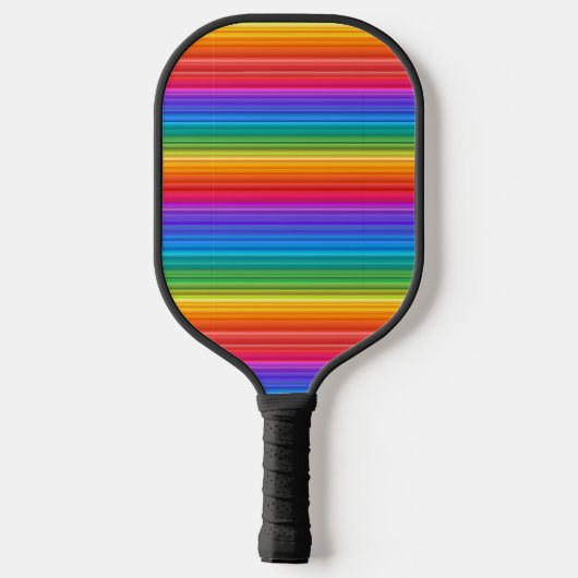 Rainbow Stripes Design Pickleball Paddle (Rückseite)