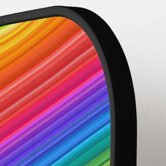 Rainbow Stripes Design Pickleball Paddle (Linke Seite)