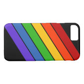 Rainbow Stripes Diagonal Black Case-Mate iPhone Hülle (Rückseite (Horizontal))