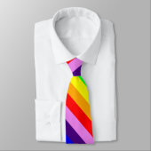 Rainbow Stripes Diagonal Classic Bright Colorful Krawatte (Gebunden)