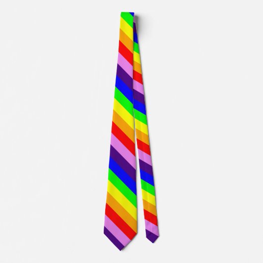 Rainbow Stripes Diagonal Classic Bright Colorful Krawatte (Vorderseite)