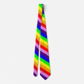 Rainbow Stripes Diagonal Classic Bright Colorful Krawatte (Rückseite)