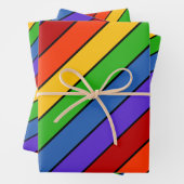 Rainbow Stripes Diagonal Lines Geschenkpapier Set (Beispiel)