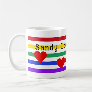 Rainbow Stripes Erste Namen zeichnen individuell Kaffeetasse