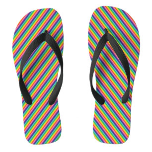 Rainbow Stripes Farben oblis Muster modern Badesandalen