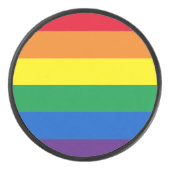 Rainbow Stripes farbig Lgbt Gay Flag Eishockey Puck (Vorderseite)