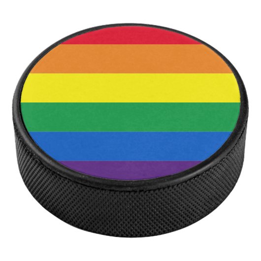 Rainbow Stripes farbig Lgbt Gay Flag Eishockey Puck (3/4)