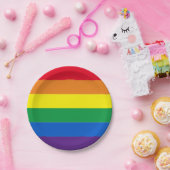 Rainbow Stripes farbig Lgbt Gay Flag Pappteller (Party)