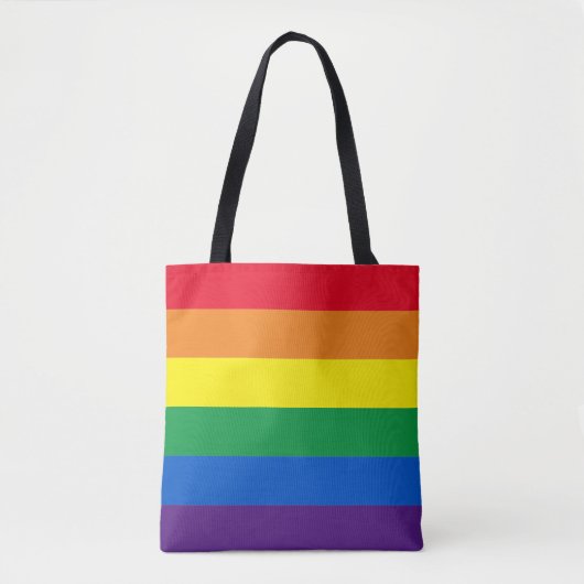 Rainbow Stripes farbig Lgbt Gay Pride Fahne modern Tasche (Vorderseite)