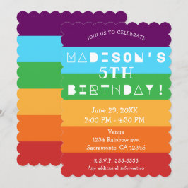 Rainbow Stripes Fun Bright Geburtstagsparty jedes  Einladung