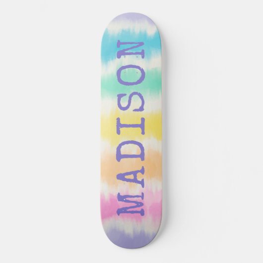 Rainbow Stripes Gefärbte Krawatte Benutzerdefinier Skateboard (Vorderseite)