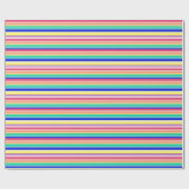 Rainbow Stripes Happy Colorful Geschenkpapier (Flach)