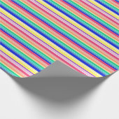 Rainbow Stripes Happy Colorful Geschenkpapier (Ecke)