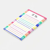 Rainbow Stripes Happy Colorful Post-it Klebezettel (angewinkelt)