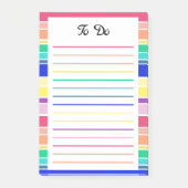 Rainbow Stripes Happy Colorful Post-it Klebezettel (Vorderseite)