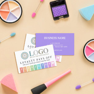 Rainbow Stripes Heart 10 Ihr Loyalty Punch Treuekarte