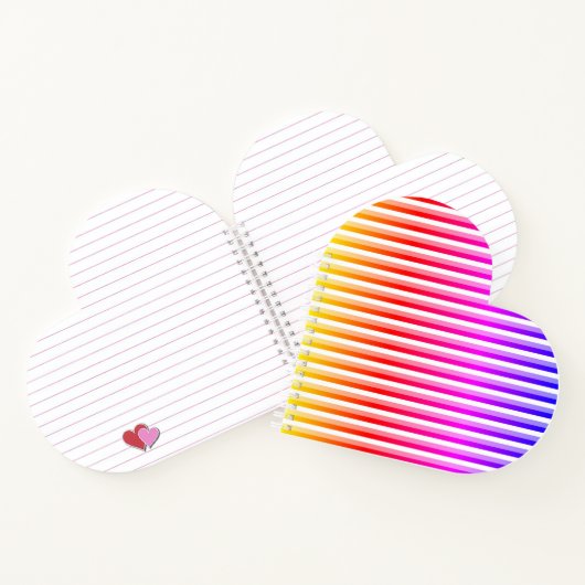 Rainbow Stripes Heart Notizblock (Innenseite)
