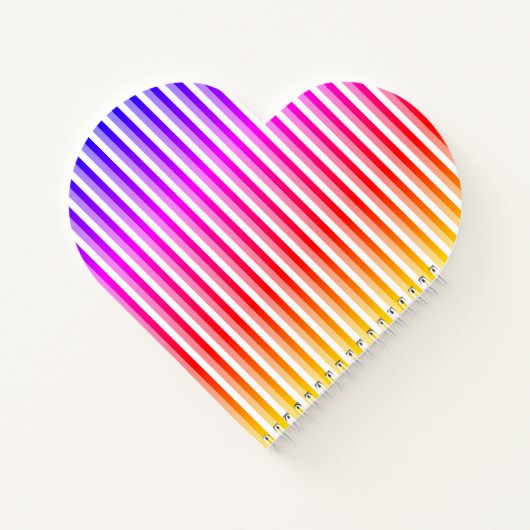 Rainbow Stripes Heart Notizblock (Rückseite)