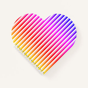 Rainbow Stripes Heart Notizblock