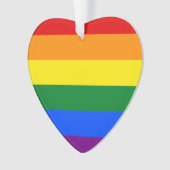 Rainbow Stripes Heart Shaped Ornament (Vorderseite)