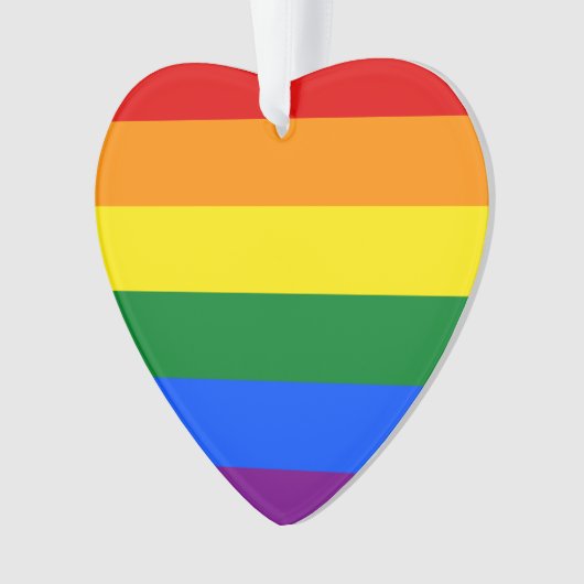Rainbow Stripes Heart Shaped Ornament (Vorderseite)