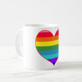 Rainbow Stripes Herz Kaffeetasse (Vorderseite Links)