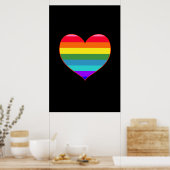 Rainbow Stripes Herz Poster (Küche)