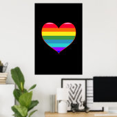 Rainbow Stripes Herz Poster (Heimbüro)