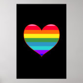 Rainbow Stripes Herz Poster (Vorne)