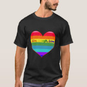 Rainbow Stripes Herz T-Shirt (Vorderseite)