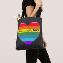Rainbow Stripes Herz Tasche