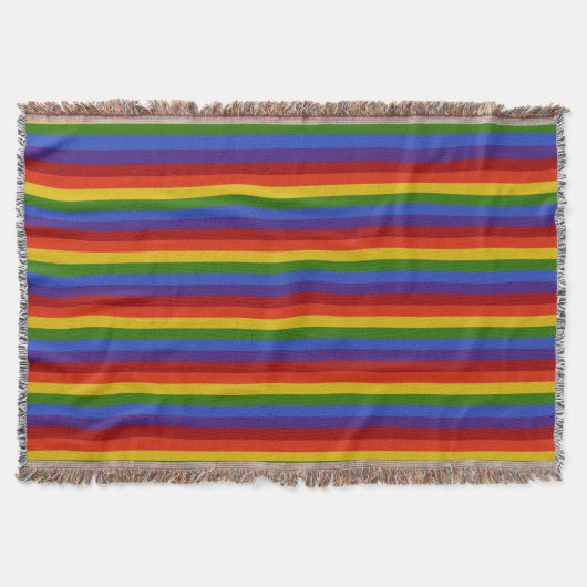 Rainbow Stripes Horizontal Muster bunt Decke (Vorderseite)