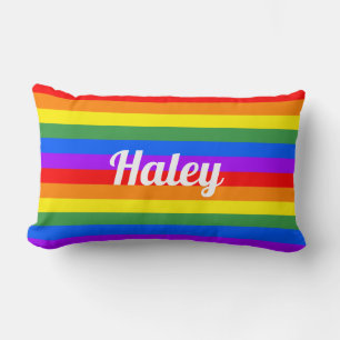 Rainbow Stripes Individuelle Name Kissen