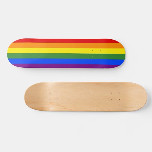 Rainbow Stripes LGBT-Gay Pride Skateboard (Horizontal)