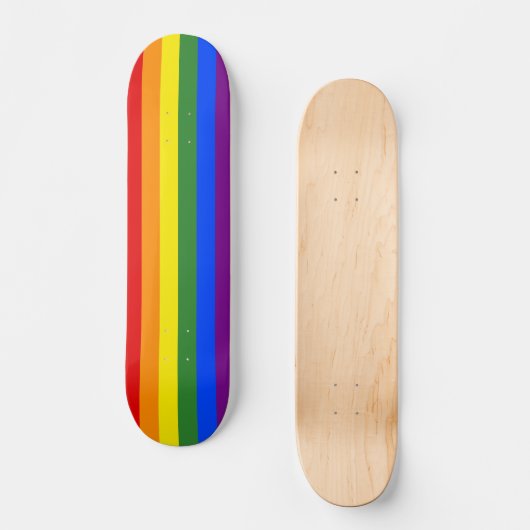 Rainbow Stripes LGBT-Gay Pride Skateboard (Vorderseite)